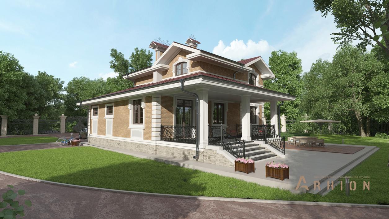 2. Проект двухэтажного дома в современном стиле с плоской кровлей , cp-17-51, площадью - 334 кв c цокольным этажом, гаражом