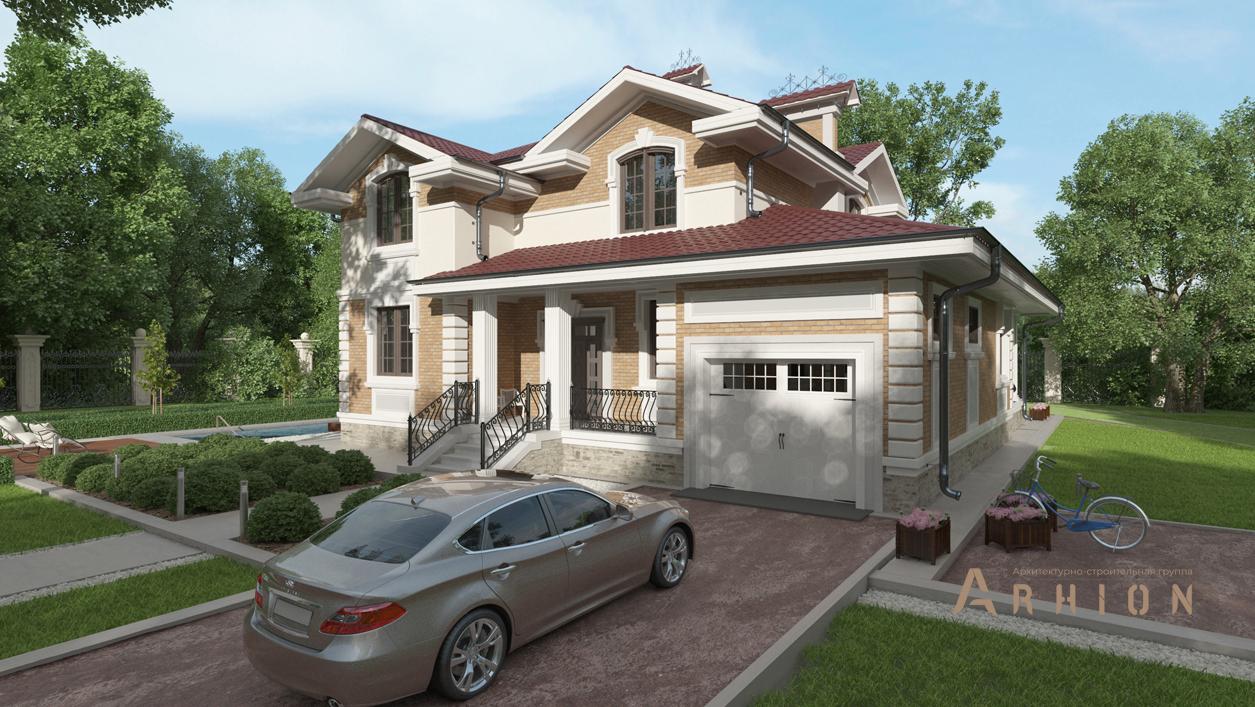 1. Проект двухэтажного дома в современном стиле с плоской кровлей , cp-17-51, площадью - 334 кв c цокольным этажом, гаражом