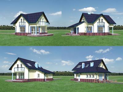 3. Проект одноэтажного дома в современном стиле с плоской кровлей , cp-19-72, площадью - 208 кв c мансардой