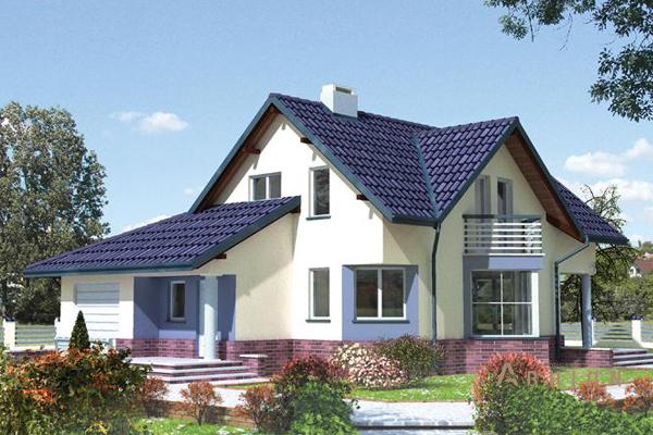 1. Проект одноэтажного дома в современном стиле с плоской кровлей , cp-19-72, площадью - 208 кв c мансардой