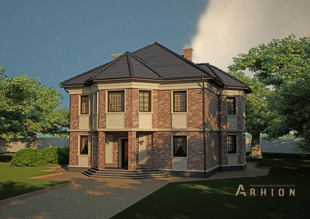 1. Проект двухэтажного дома в современном классическом стиле с плоской кровлей , cp-20-02, площадью - 206 кв c цокольным этажом, сауной