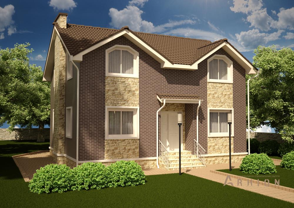 3. Проект одноэтажного дома в современном стиле с плоской кровлей , cp-20-18, площадью - 155 кв c цокольным этажом, мансардой