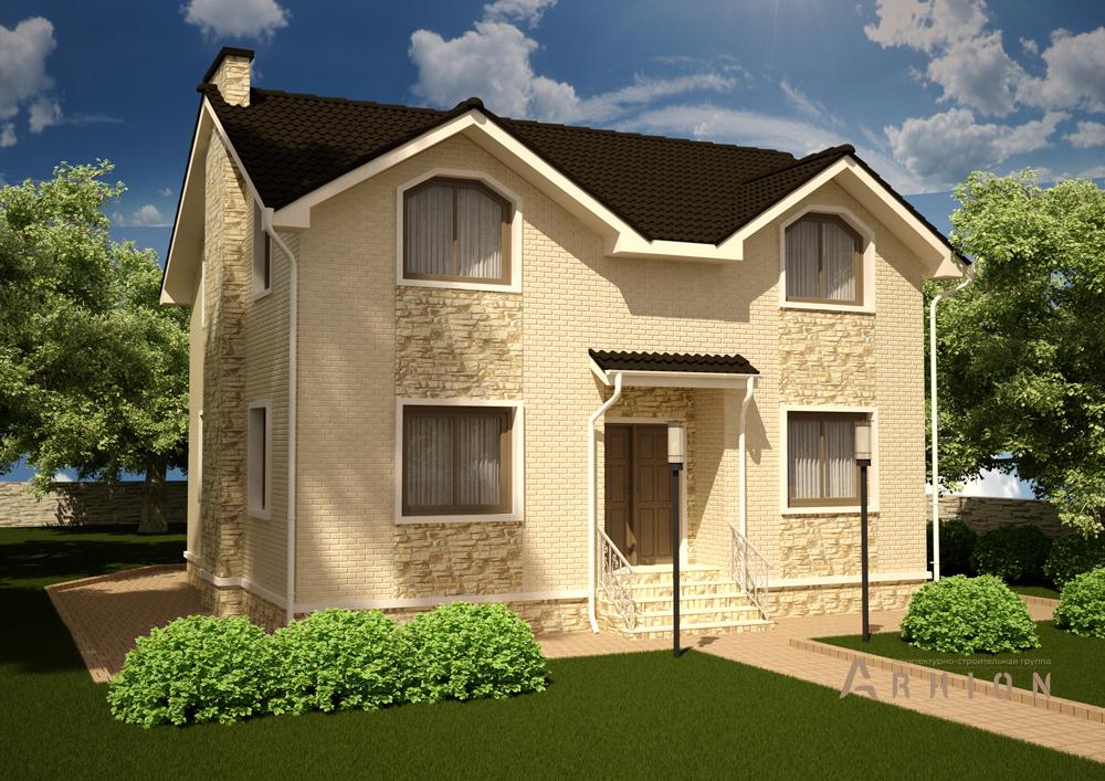 1. Проект одноэтажного дома в современном стиле с плоской кровлей , cp-20-18, площадью - 155 кв c цокольным этажом, мансардой