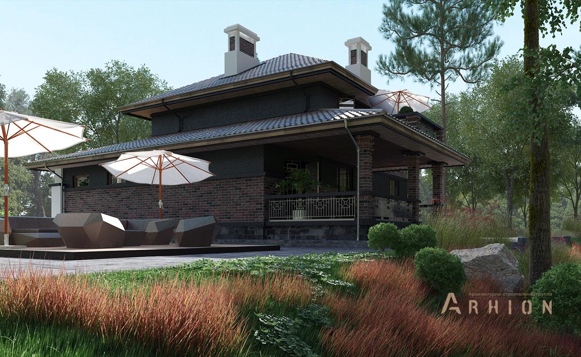 2. Проект двухэтажного дома в современном стиле с плоской кровлей , cp-20-25, площадью - 245 кв c цокольным этажом, гаражом