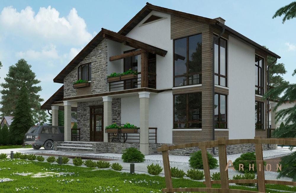 1. Проект двухэтажного дома в современном стиле с плоской кровлей , cp-20-56, площадью - 249 кв c цокольным этажом