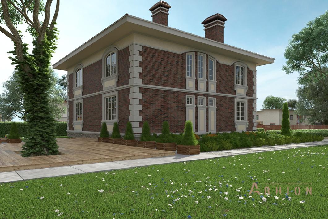 3. Проект двухэтажного дома в современном стиле с четырехскатной, cp-20-79, площадью - 323 кв c цокольным этажом