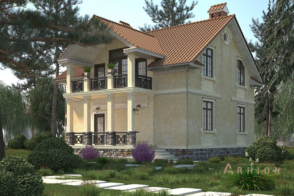 1. Проект одноэтажного дома в современном стиле с плоской кровлей , cp-20-99, площадью - 168 кв c мансардой