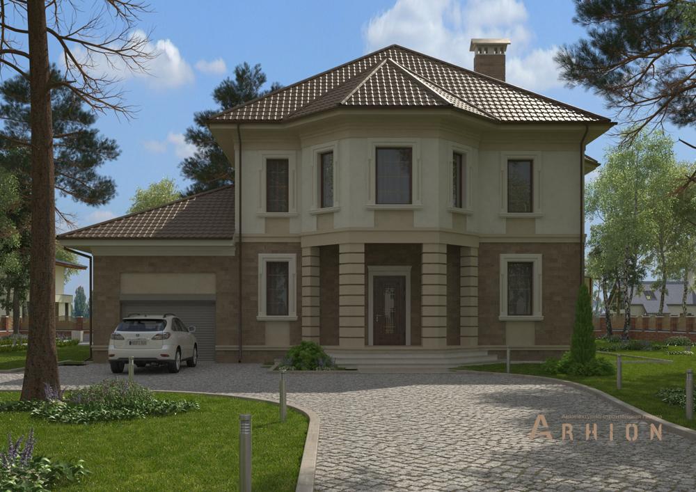 1. Проект двухэтажного дома в современном стиле с плоской кровлей , cp-21-02, площадью - 243 кв c цокольным этажом, гаражом