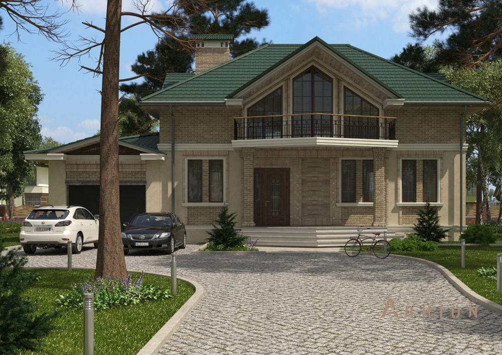 1. Проект одноэтажного дома в современном стиле с плоской кровлей , cp-21-45, площадью - 214 кв c цокольным этажом, мансардой, балконом, гаражом