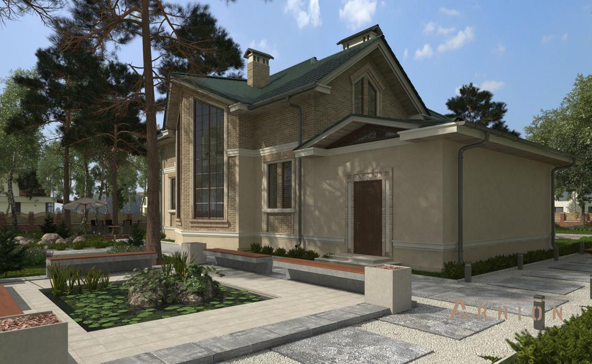 3. Проект одноэтажного дома в современном стиле с многоскатной кровлей, cp-21-46, площадью - 309 кв c цокольным этажом, мансардой, гаражом