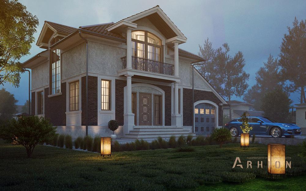 1. Проект двухэтажного дома в современном стиле с плоской кровлей , cp-21-76, площадью - 155 кв c балконом, гаражом