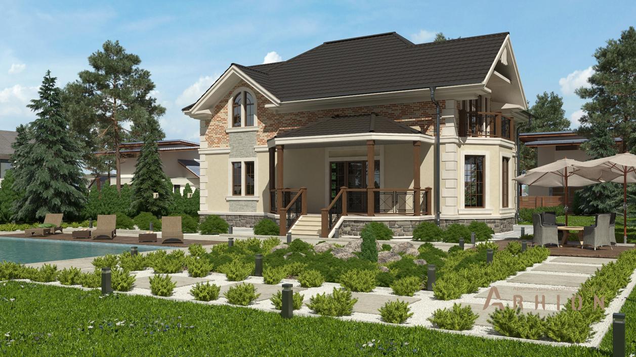 3. Проект одноэтажного дома в современном стиле с плоской кровлей , cp-22-18, площадью - 181 кв c мансардой