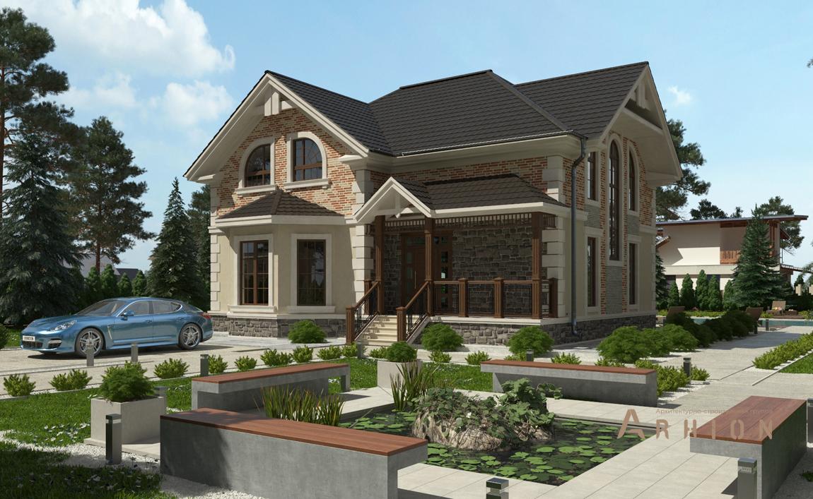 1. Проект одноэтажного дома в современном стиле с плоской кровлей , cp-22-18, площадью - 181 кв c мансардой