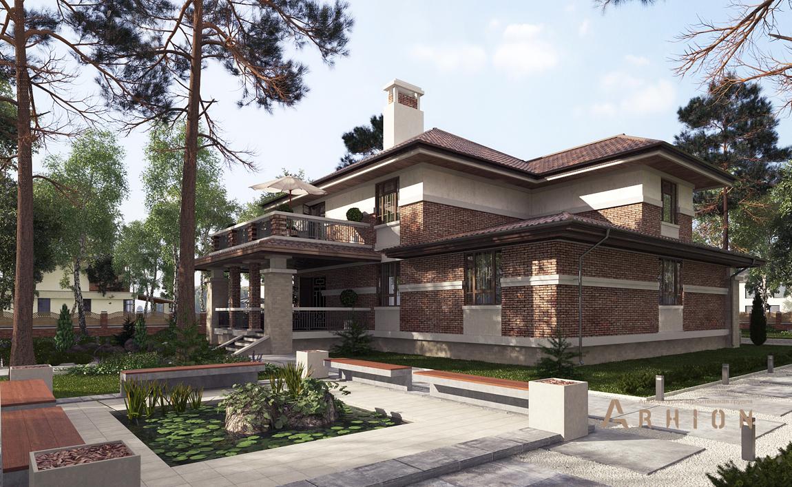 2. Проект двухэтажного дома в современном стиле с плоской кровлей , cp-22-38, площадью - 392 кв c цокольным этажом