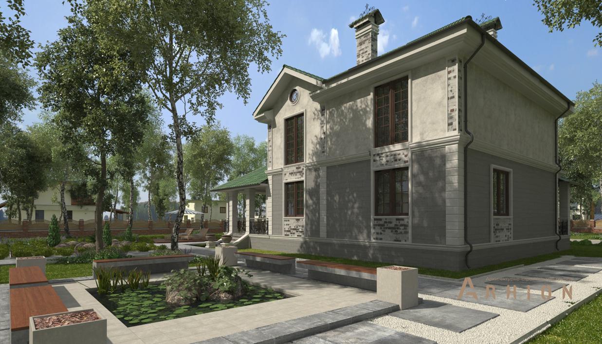 3. Проект двухэтажного дома в современном стиле с плоской кровлей , cp-22-55, площадью - 324 кв c цокольным этажом, гаражом