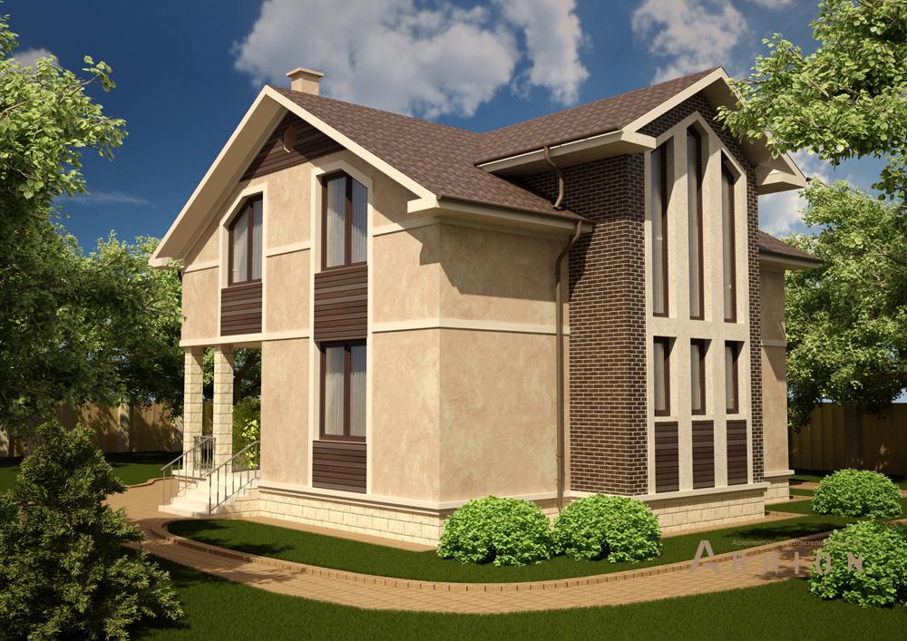 1. Проект одноэтажного дома в современном стиле с плоской кровлей , cp-22-61, площадью - 239 кв c мансардой