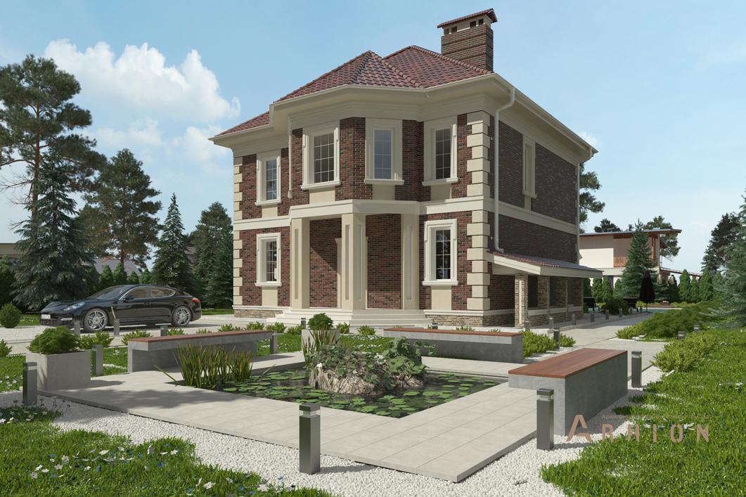 1. Проект двухэтажного дома в современном стиле с плоской кровлей , cp-22-64, площадью - 318 кв c цокольным этажом