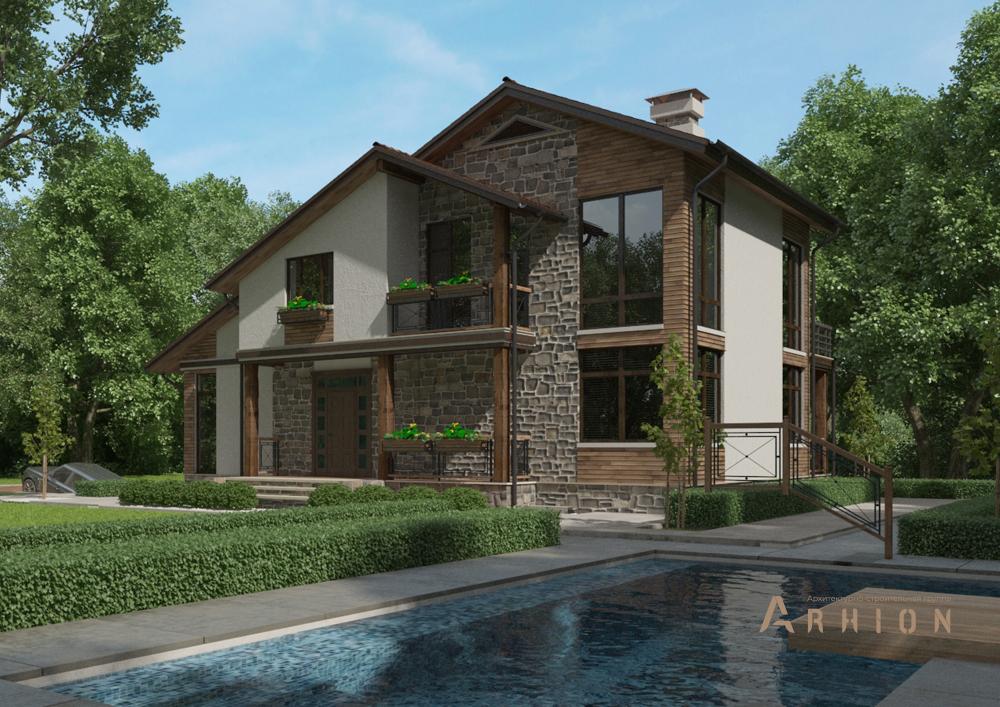 1. Проект двухэтажного дома в финском стиле с плоской кровлей , cp-22-81, площадью - 330 кв c цокольным этажом, сауной, терассой, балконом, эркером