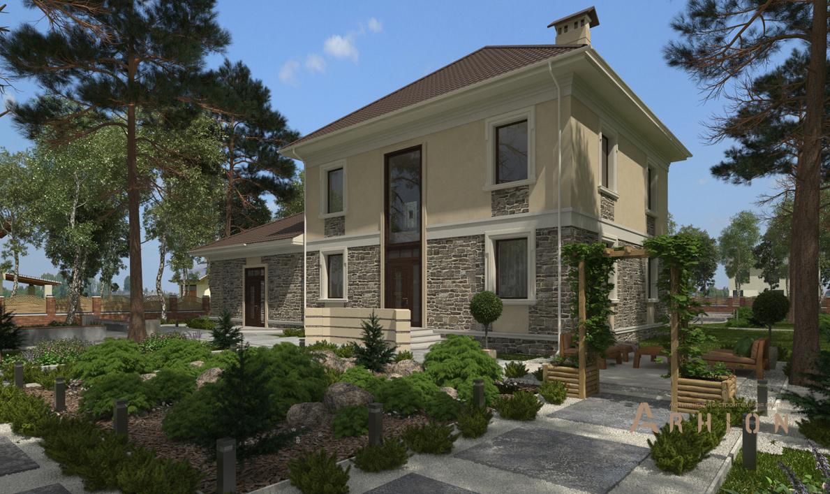 3. Проект двухэтажного дома в современном стиле с плоской кровлей , cp-22-92, площадью - 244 кв c гаражом