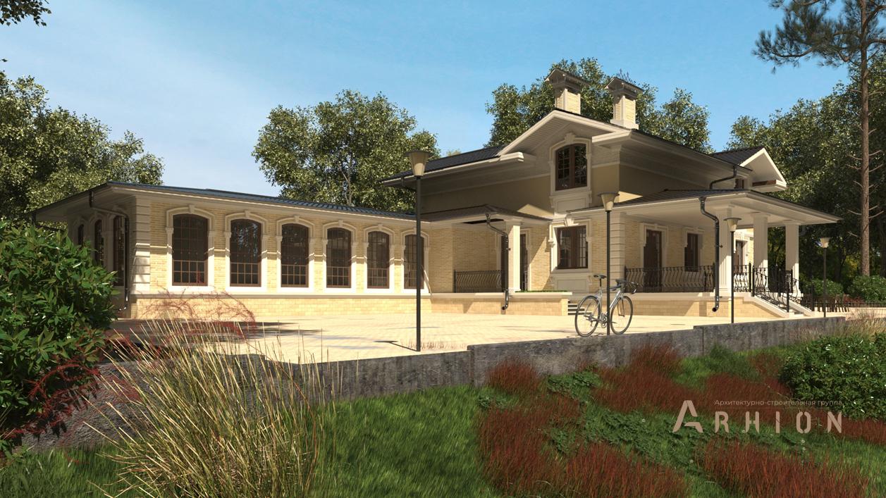 3. Проект двухэтажного дома в альпийском стиле с плоской кровлей , cp-23-64, площадью - 384 кв c терассой, гаражом, бассейном