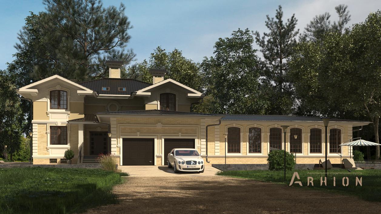 1. Проект двухэтажного дома в альпийском стиле с плоской кровлей , cp-23-64, площадью - 384 кв c терассой, гаражом, бассейном