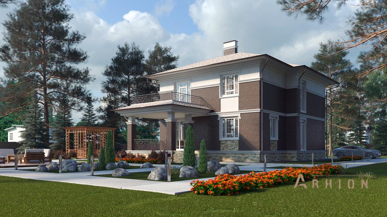 4. Проект двухэтажного дома в современном стиле с плоской кровлей , cp-24-00, площадью - 265 кв c цокольным этажом