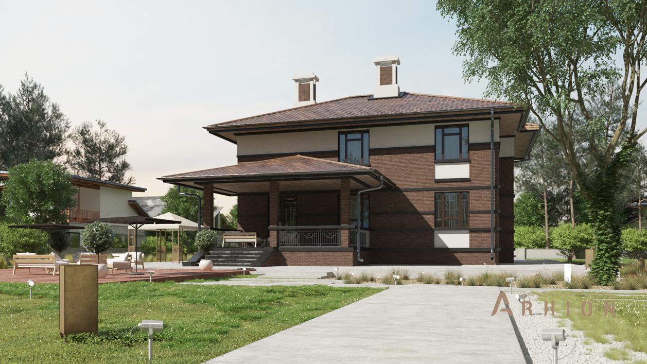 3. Проект двухэтажного дома в современном стиле с плоской кровлей , cp-24-24, площадью - 250 кв c цокольным этажом, гаражом