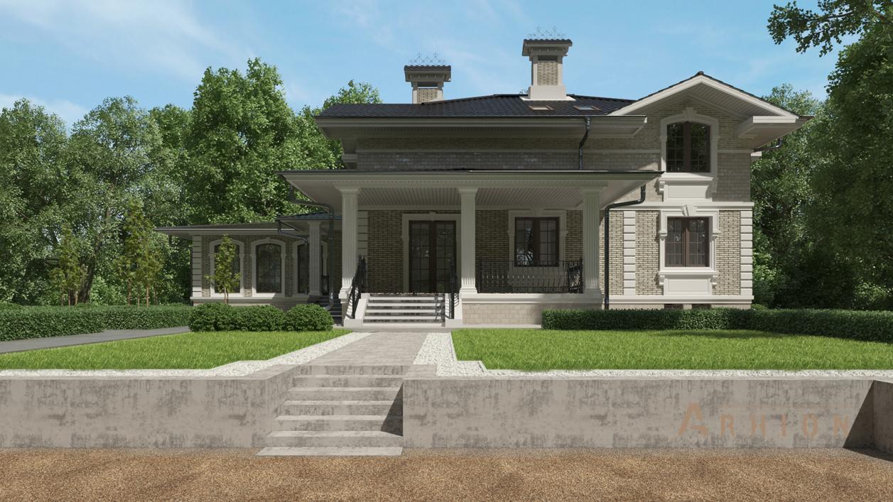 2. Проект двухэтажного дома в современном стиле с плоской кровлей , cp-24-63, площадью - 509 кв c цокольным этажом, терассой, гаражом, бассейном