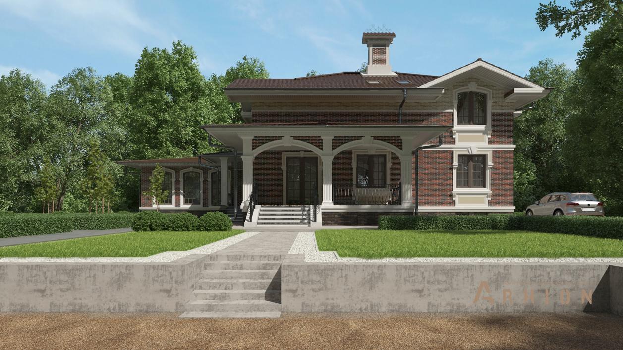 2. Проект двухэтажного дома в современном стиле с плоской кровлей , cp-24-67, площадью - 460 кв c цокольным этажом