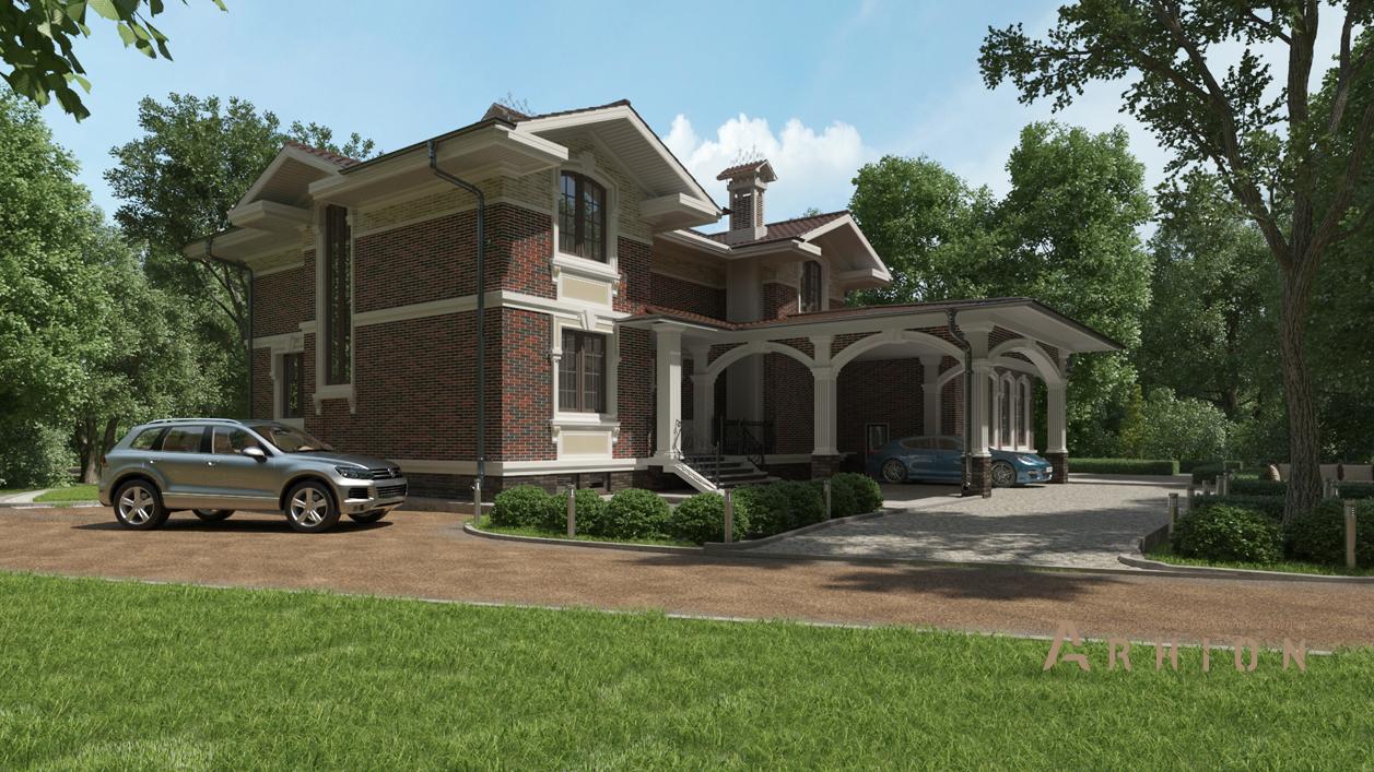 1. Проект двухэтажного дома в современном стиле с плоской кровлей , cp-24-75, площадью - 518 кв c цокольным этажом, терассой