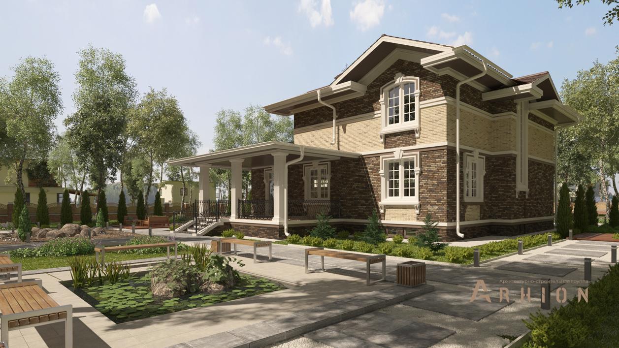 3. Проект двухэтажного дома в современном стиле с плоской кровлей , cp-24-78, площадью - 350 кв c цокольным этажом, гаражом