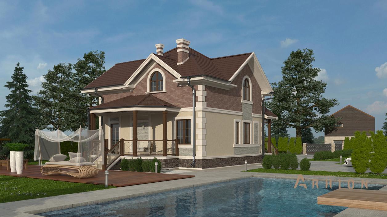 3. Проект одноэтажного дома в скандинавском стиле с многоскатной кровлей, cp-29-01, площадью - 158 кв c мансардой