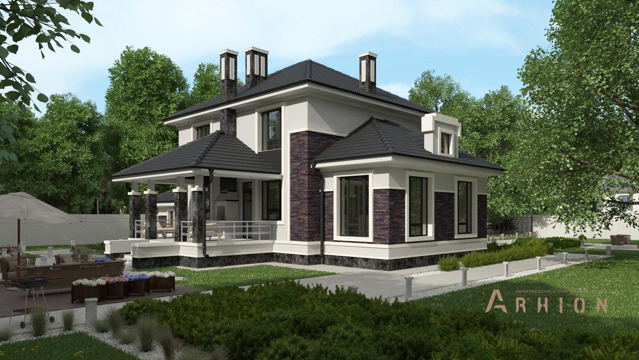 2. Проект двухэтажного дома в современном стиле с плоской кровлей , cp-29-27, площадью - 203 кв