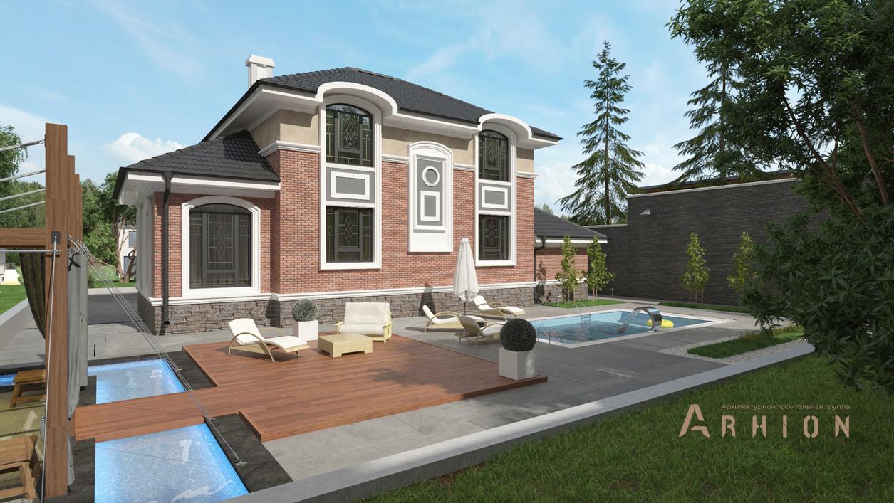 2. Проект двухэтажного дома в современном стиле с плоской кровлей , cp-29-35, площадью - 159 кв c гаражом