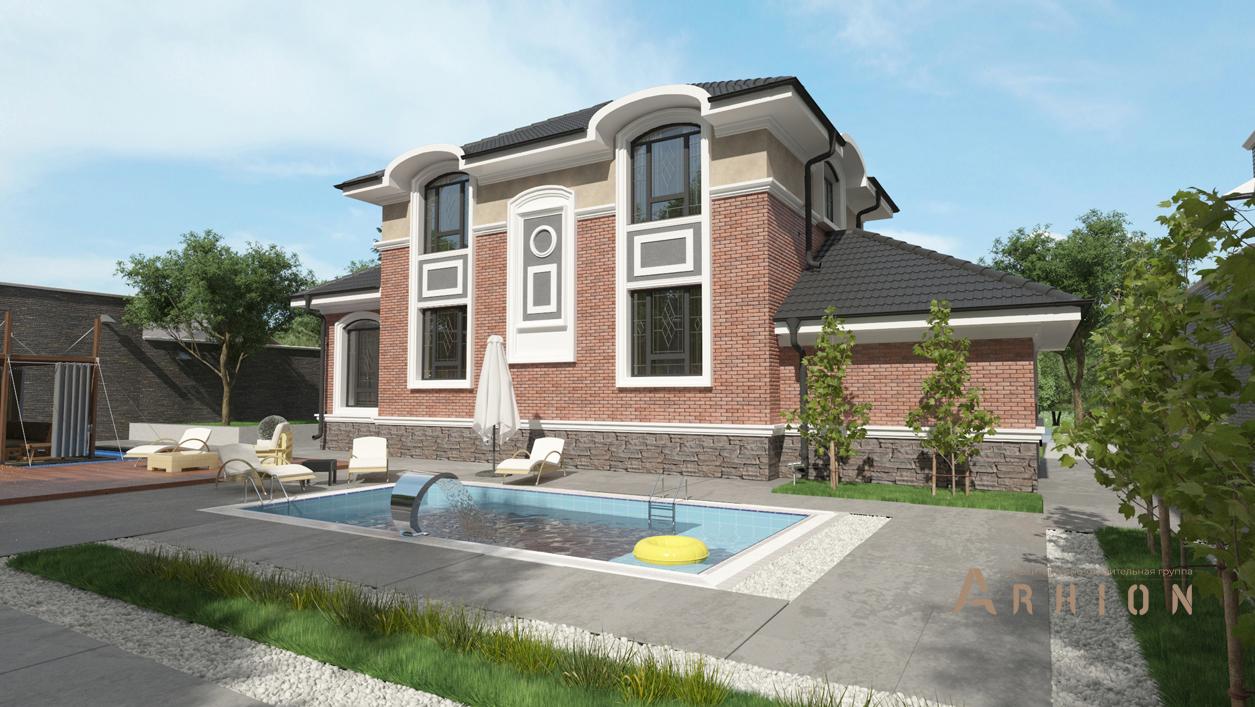 3. Проект двухэтажного дома в современном стиле с плоской кровлей , cp-29-35, площадью - 159 кв c гаражом