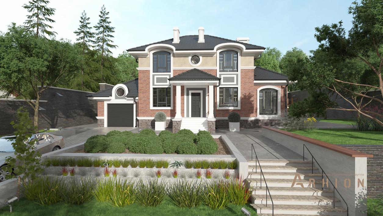 4. Проект двухэтажного дома в современном стиле с плоской кровлей , cp-29-35, площадью - 159 кв c гаражом