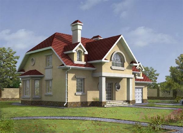 1. Проект одноэтажного дома в современном стиле с плоской кровлей , cp-32-10, площадью - 254 кв c мансардой