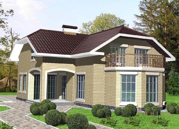 1. Проект одноэтажного дома в современном стиле с плоской кровлей , cp-34-34, площадью - 213 кв c мансардой