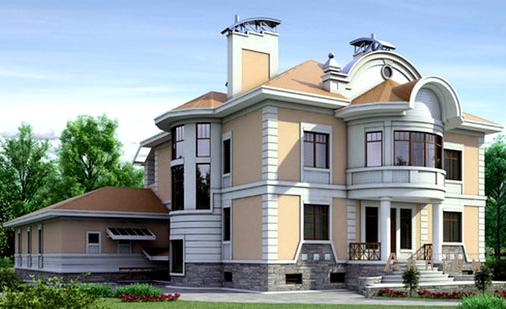 1. Проект двухэтажного дома в стиле модерн с плоской кровлей , cp-35-24, площадью - 852 кв c мансардой