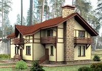 3. Проект одноэтажного дома в современном стиле с плоской кровлей , cp-35-84, площадью - 235 кв c мансардой