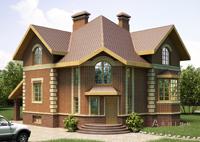 2. Проект одноэтажного дома в классическом стиле с четырехскатной, cp-35-86, площадью - 327 кв c цокольным этажом, мансардой