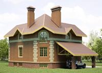 3. Проект одноэтажного дома в классическом стиле с четырехскатной, cp-35-86, площадью - 327 кв c цокольным этажом, мансардой