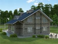 4. Проект одноэтажного дома в стиле шале с двускатной кровлей, cp-46-03, площадью - 267 кв c мансардой