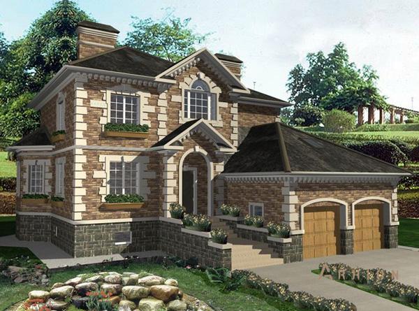 1. Проект двухэтажного дома в классическом стиле с многоскатной кровлей, cp-47-47, площадью - 424 кв c цокольным этажом