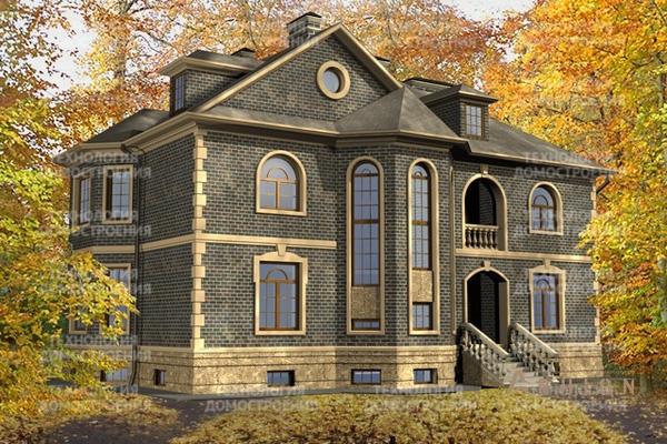 1. Проект двухэтажного дома в современном стиле с плоской кровлей , cp-47-55, площадью - 494 кв c цокольным этажом