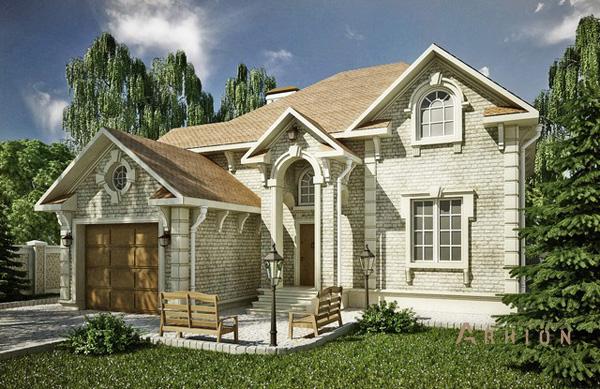 1. Проект одноэтажного дома в современном стиле с плоской кровлей , cp-47-58, площадью - 166 кв c мансардой, гаражом