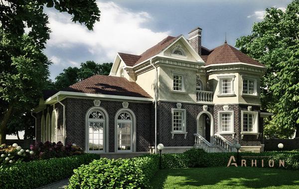 1. Проект двухэтажного дома в современном стиле с плоской кровлей , cp-47-73, площадью - 396 кв c мансардой