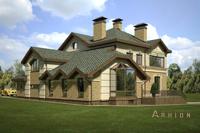 4. Проект двухэтажного дома в современном стиле с плоской кровлей , cp-48-00, площадью - 651 кв c цокольным этажом, мансардой, гаражом