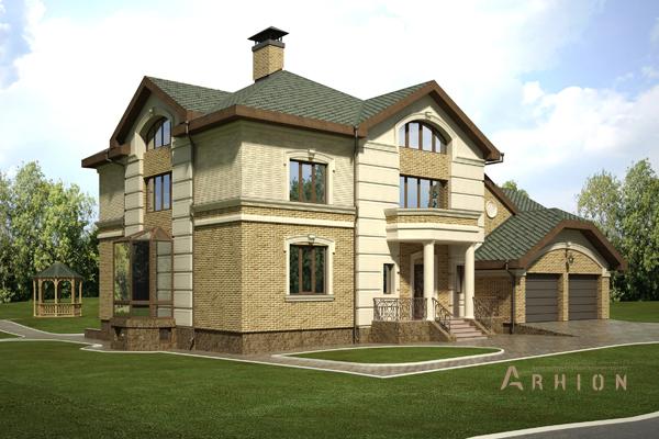 1. Проект двухэтажного дома в современном стиле с плоской кровлей , cp-48-00, площадью - 651 кв c цокольным этажом, мансардой, гаражом