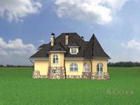 3. Проект одноэтажного дома в современном стиле с плоской кровлей , cp-55-73, площадью - 167 кв c мансардой